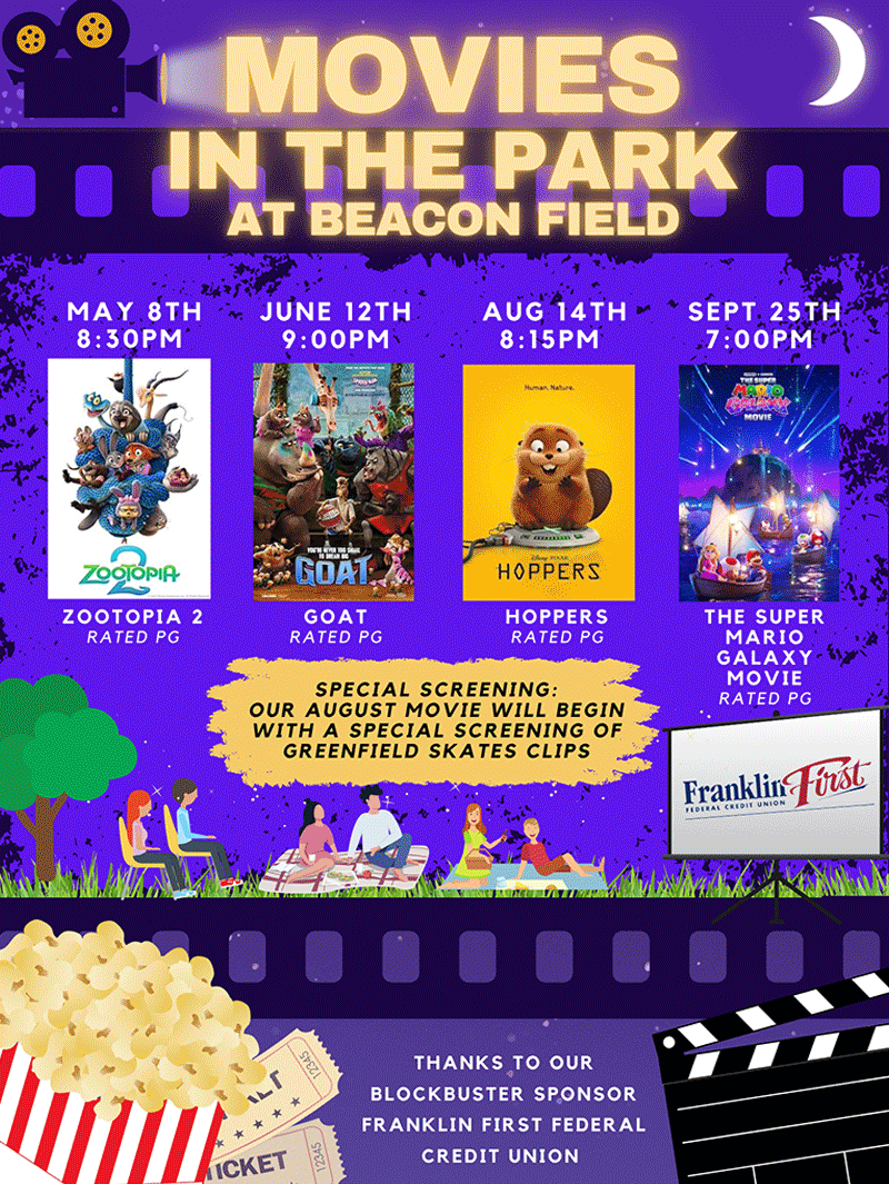 2026 Upcoming Programs & Events: Movies in the Park, Soccer and Field Hockey Flyer pdfs