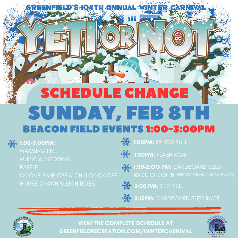 Winter Carnival Sunday Schedule Change